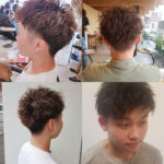 さまざまなパーマヘアの男性4人