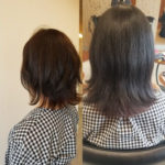髪の量を減らしてスッキリしたビフォーアフターの写真